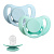 Набор силиконовых пустышек 2 штуки 0-6 месяцев Paomma Airy blue/milk mint
